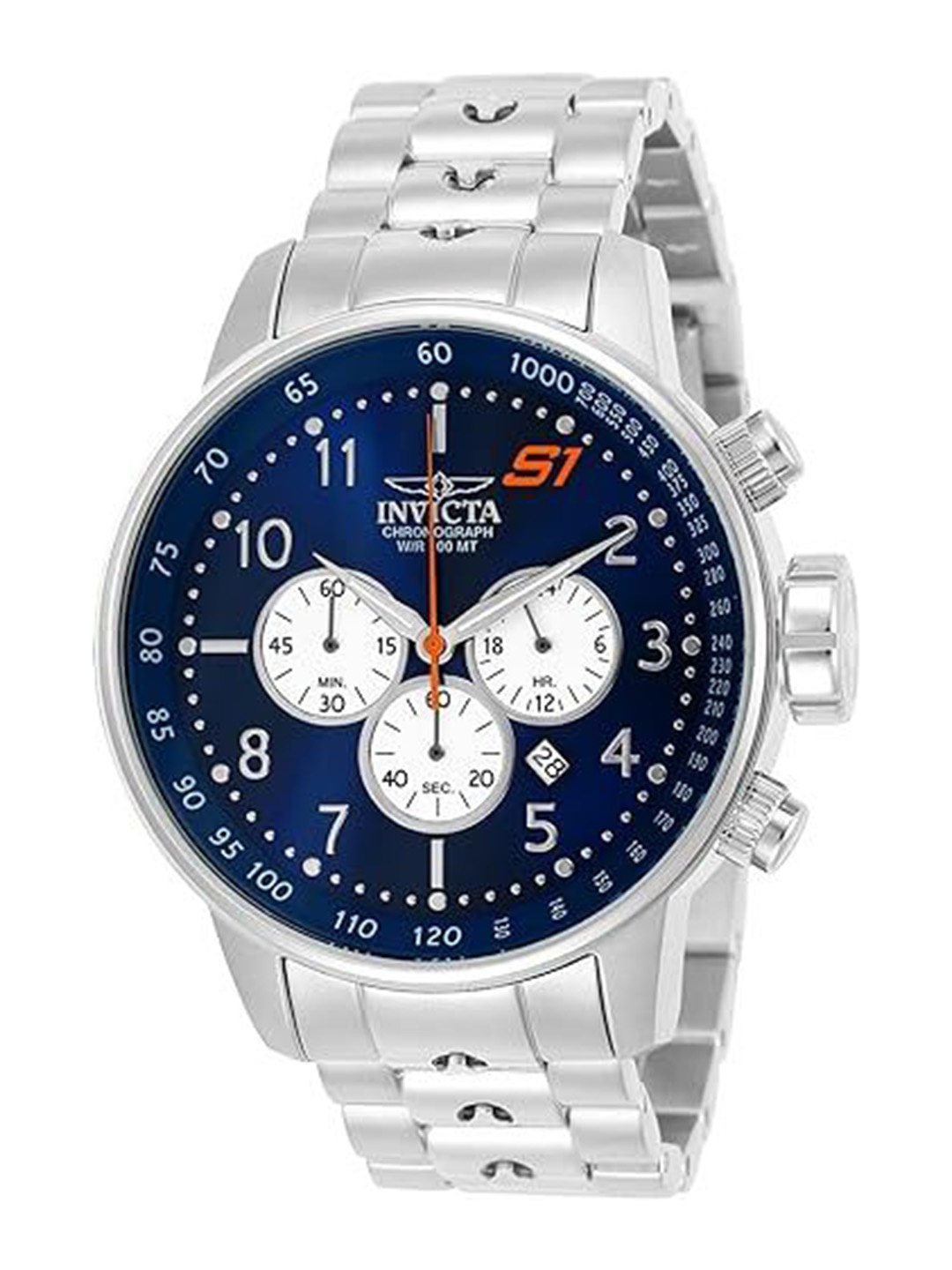 

Invicta Men S1 Rally Printed Dial Chronograph Analogue Watch 23080, Silver