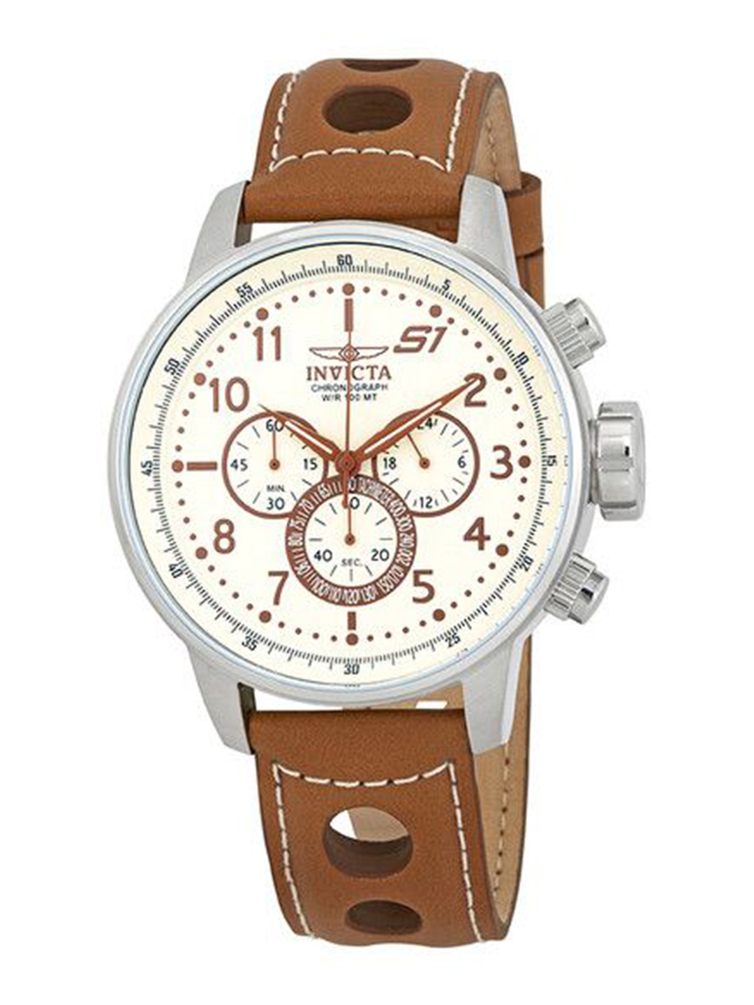 

Invicta Men S1 Rally Printed Dial Chronograph Analogue Watch 25725, Brown