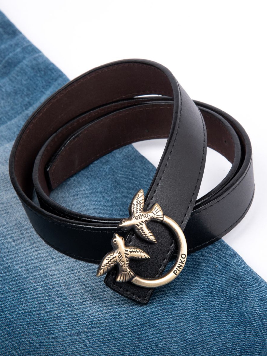 

Kastner Women Solid Push Pin Casual Belt, Black