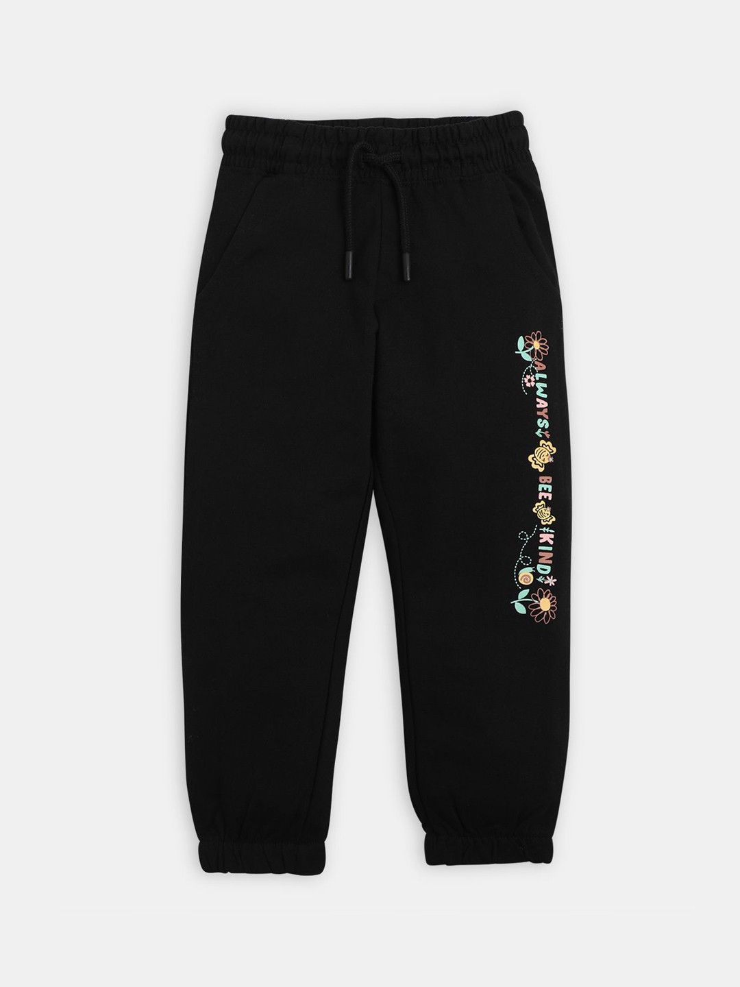 

R&B Girls Mid-Rise Regular Fit Joggers Trousers, Black