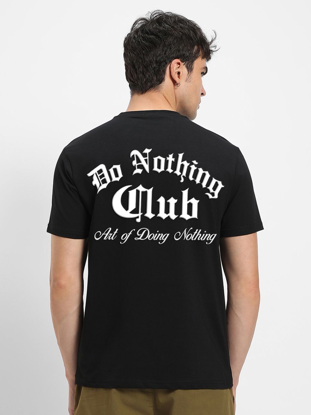 

Bewakoof Men Typography Printed Pure Cotton T-shirt, Black