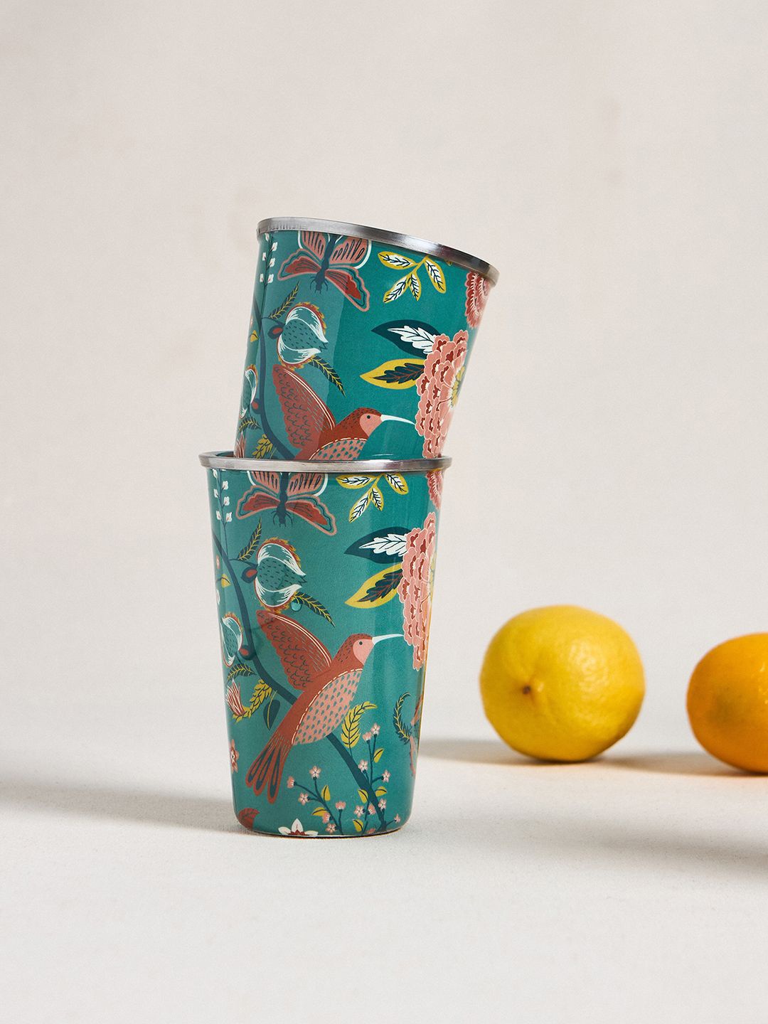 

Chumbak Green & Red Water Glass
