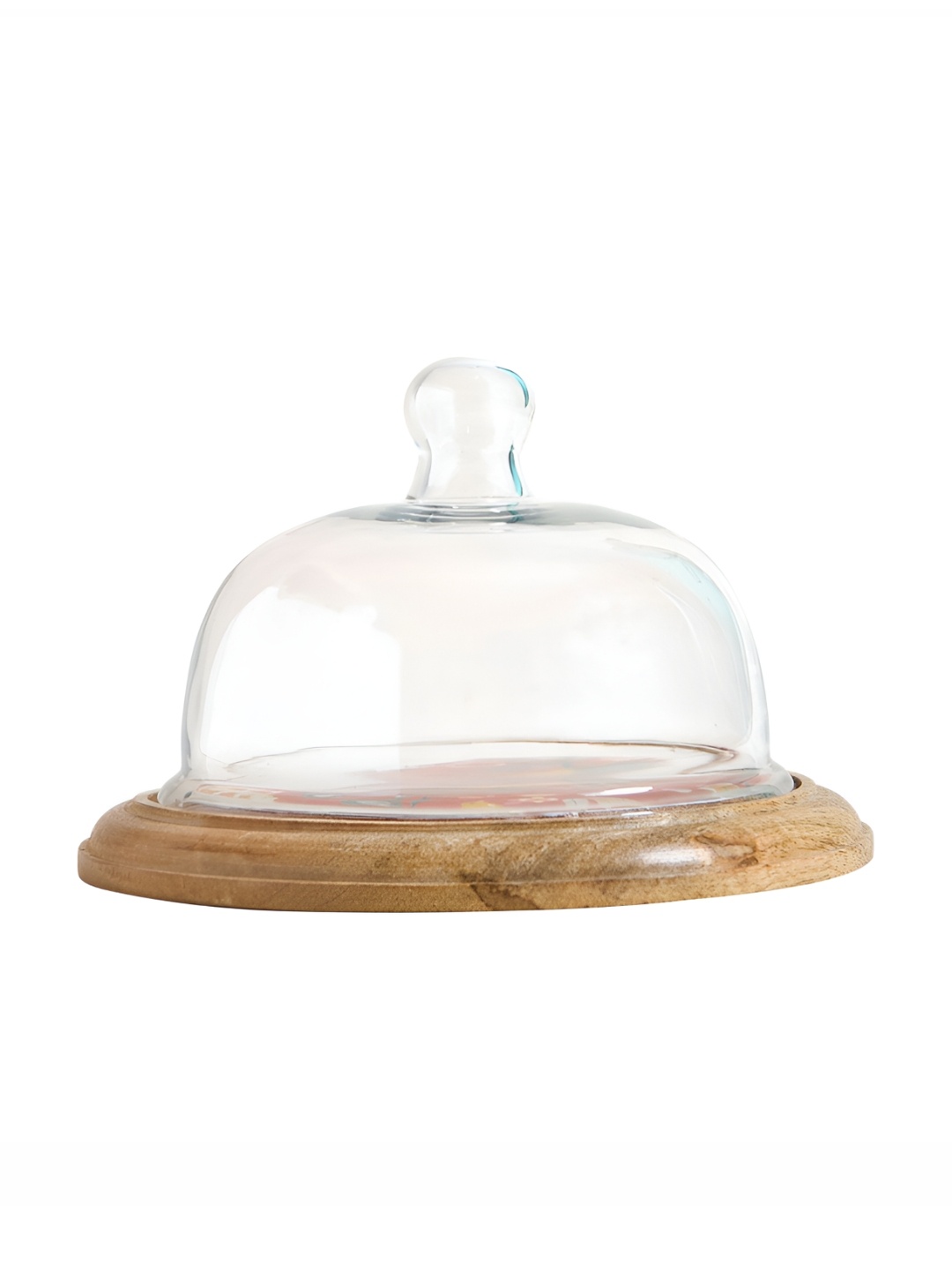 

Chumbak Printed Wooden Bahaar Cake Cloche, Coral