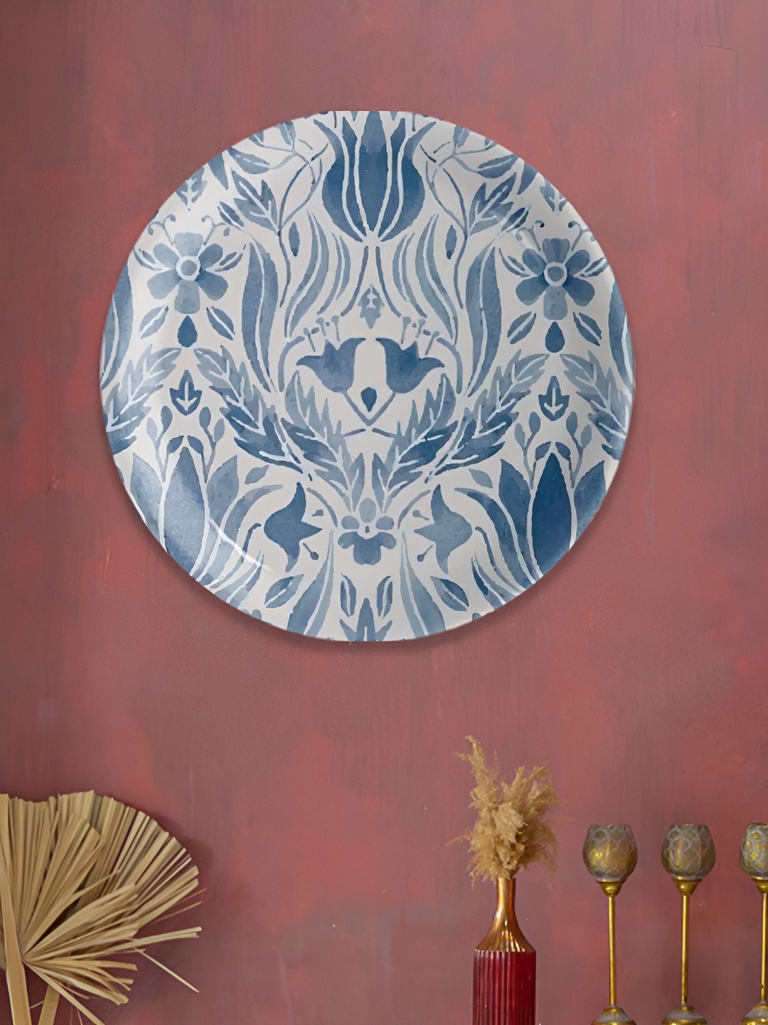 

nestroots White & Blue Floral Printed Ceramic Plate