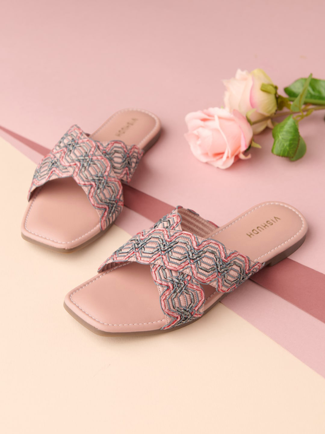 

Vishudh Women Ethnic Open Toe Flats, Peach