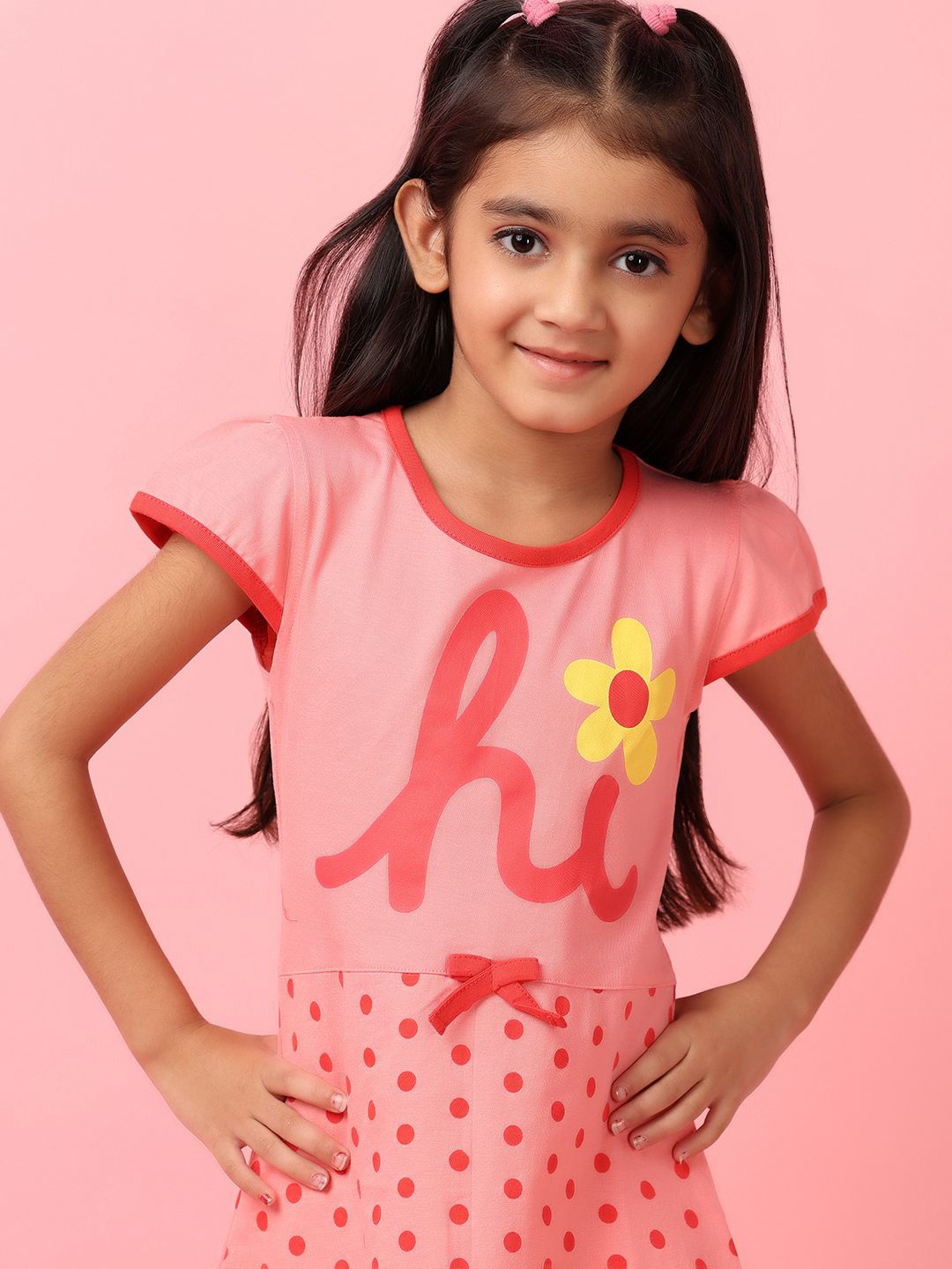 

V-Mart Printed A-Line Dress, Orange