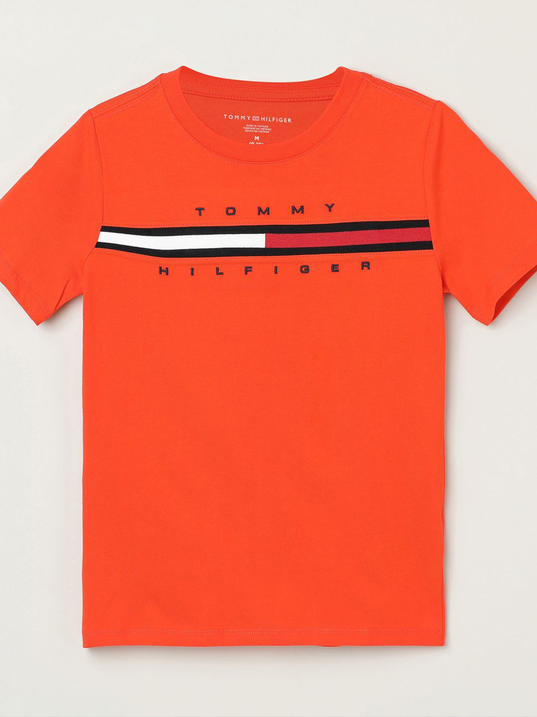 

Tommy Hilfiger Boys Brand Logo Round Neck Pure Cotton T-shirt, Orange