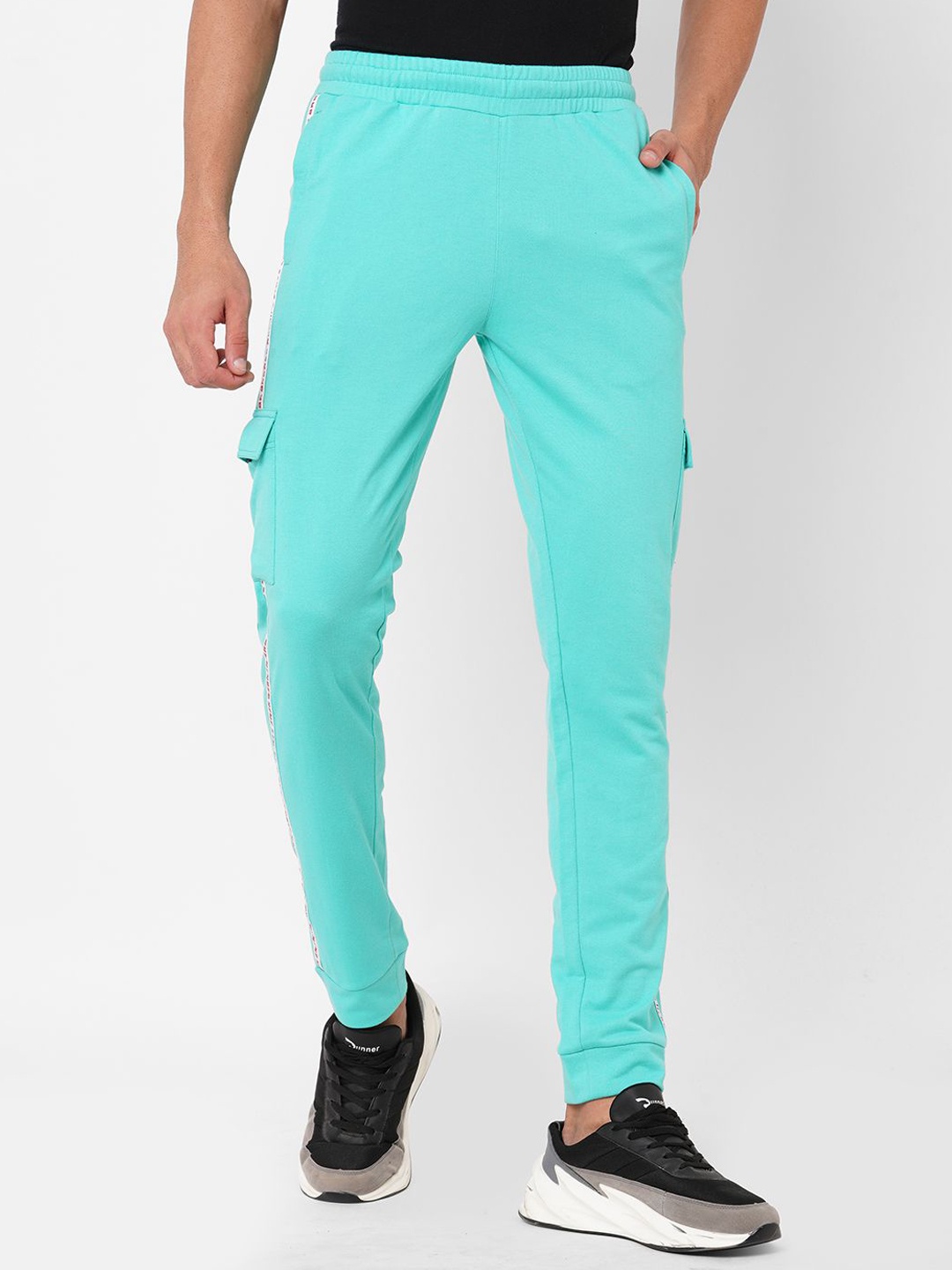 

FiTZ Men Slim-Fit Mid-rise Track Pant, Blue