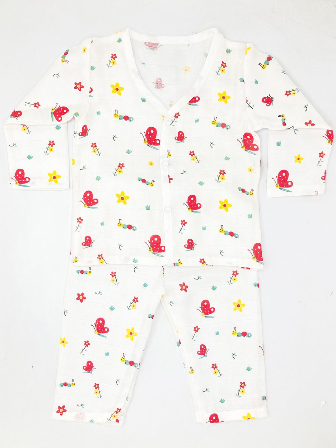 

BAESD Infant Graphic Printed V-Neck Night Suits, Red