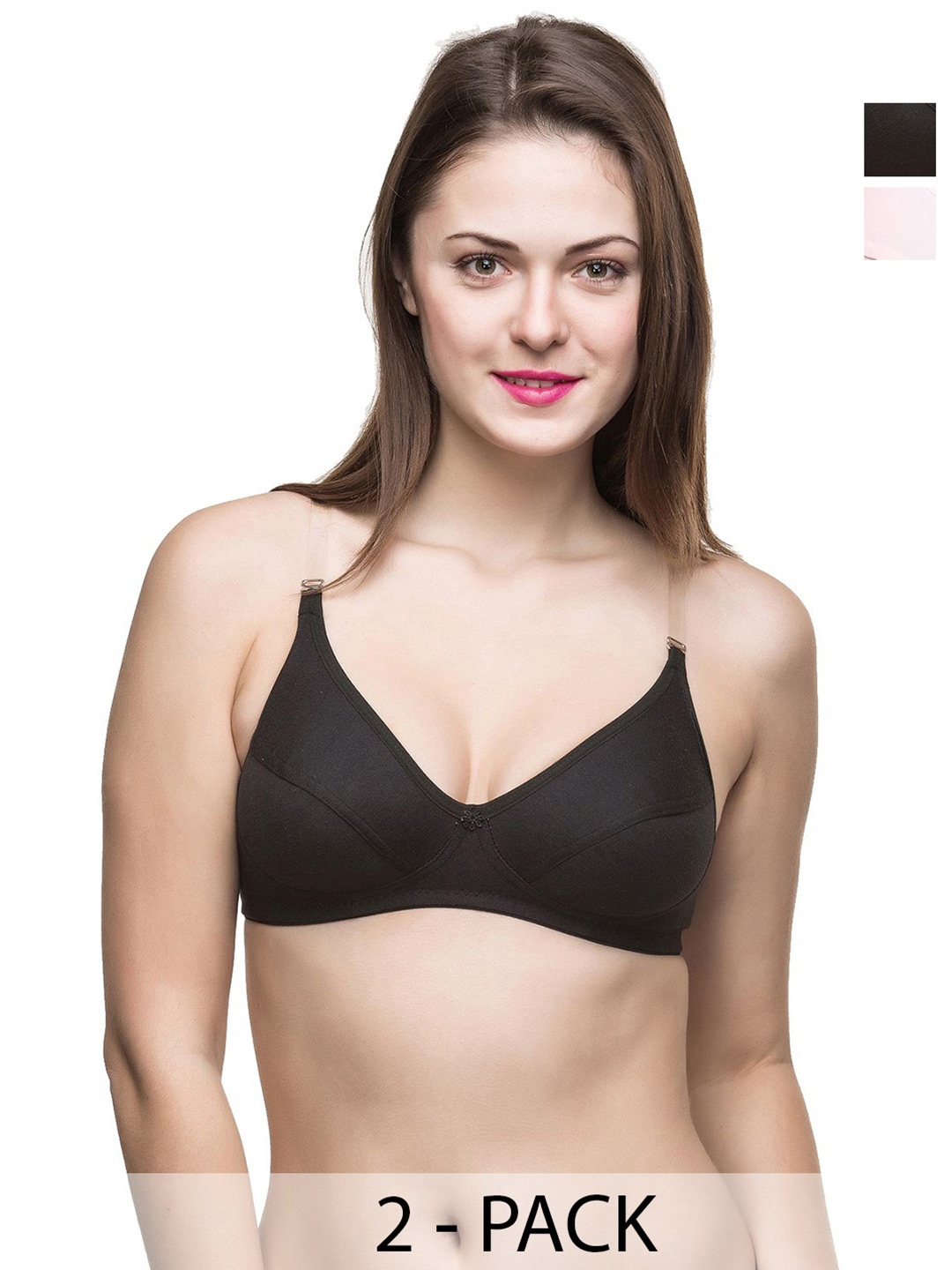 

Docare Pack Of 2 Full Coverage Everyday Bras, Black