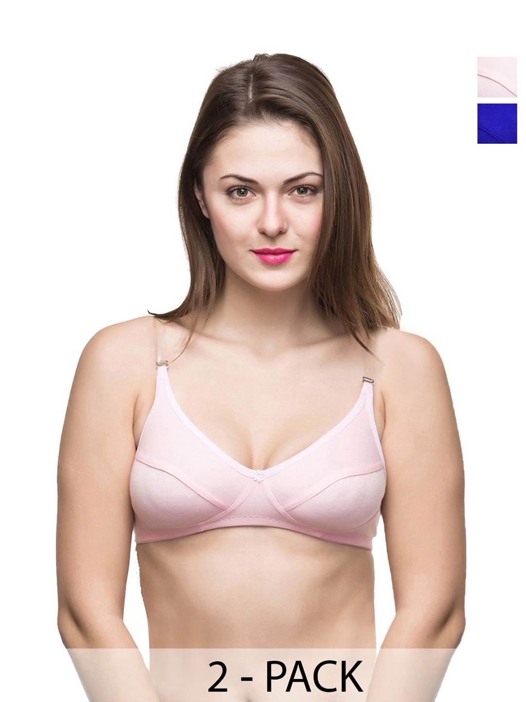 

Docare Pack Of 2 Full Coverage Everyday Bras All Day Comfort, Blue