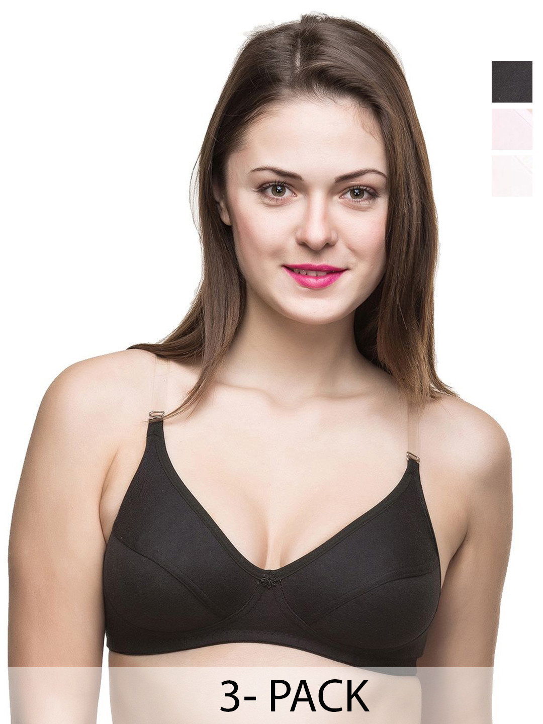 

Docare Pack Of 3 Full Coverage Non Padded All Day Comfort Bras, White