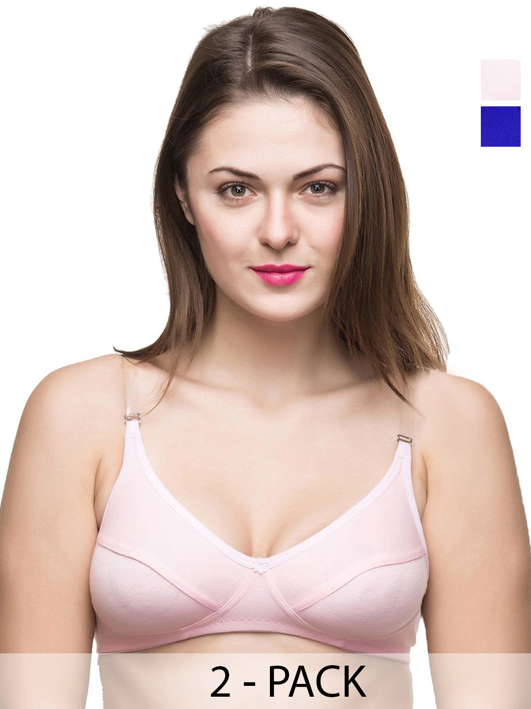 

Docare Pack Of 2 Full Coverage Non Padded All Day Comfort Bras, Pink