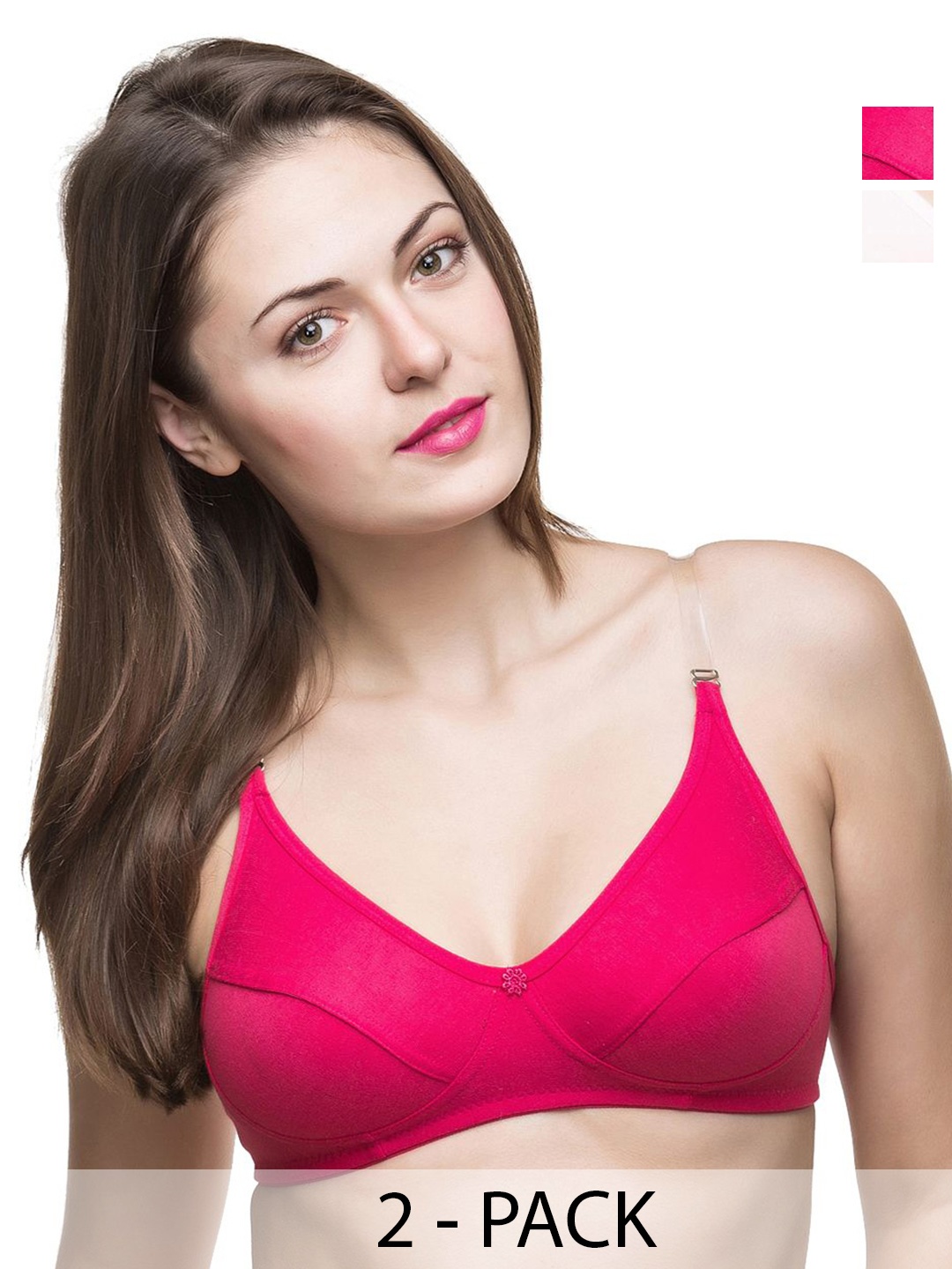 

Docare Pack Of 2 Full Coverage Everyday Bras- All Day Comfort, White