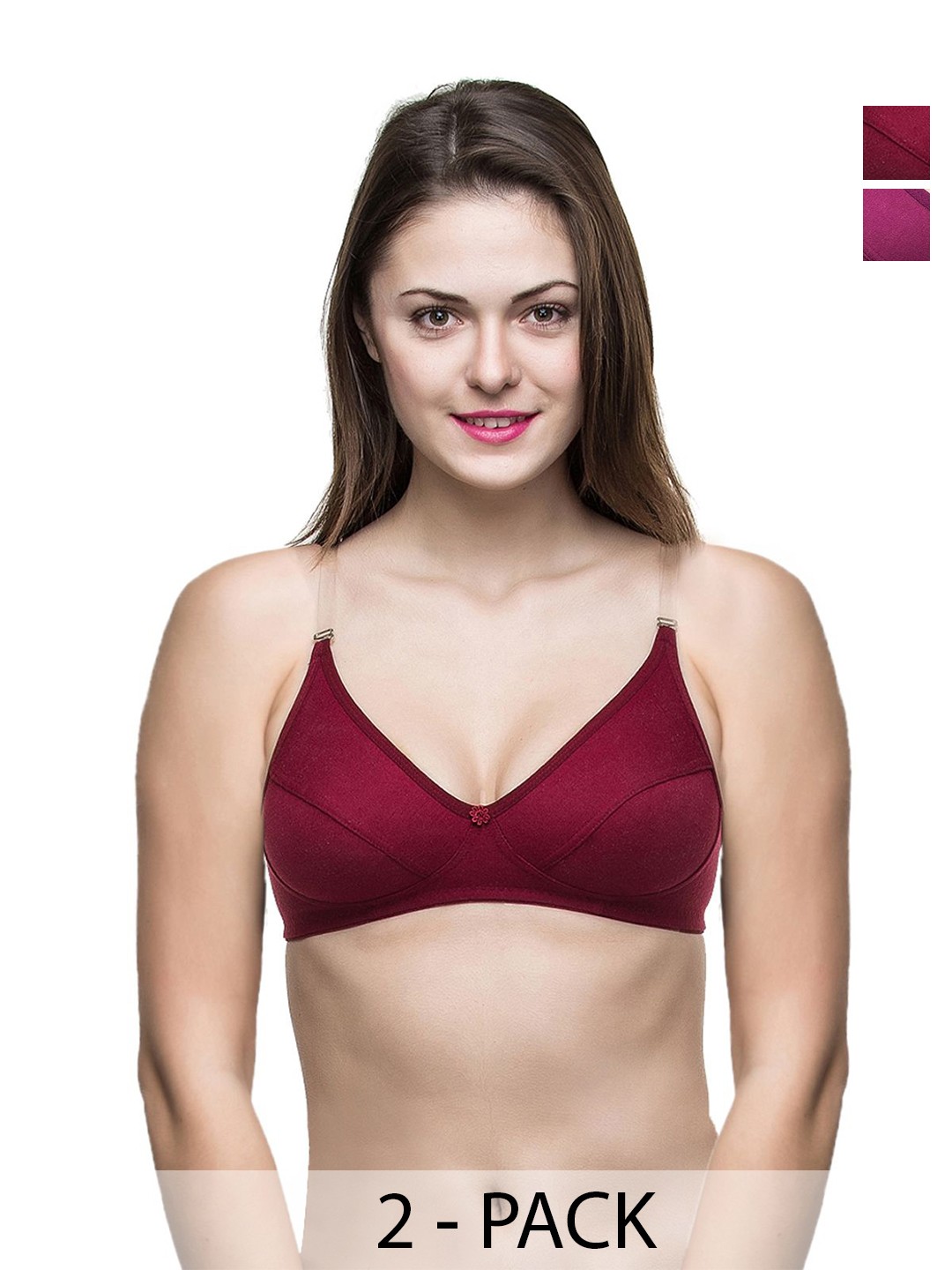 

Docare Pack Of 2 Full Coverage Non Padded All Day Comfort Bras, Purple