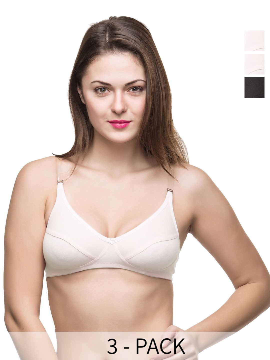 

Docare Pack Of 3 Non Padded Everyday Bras, White
