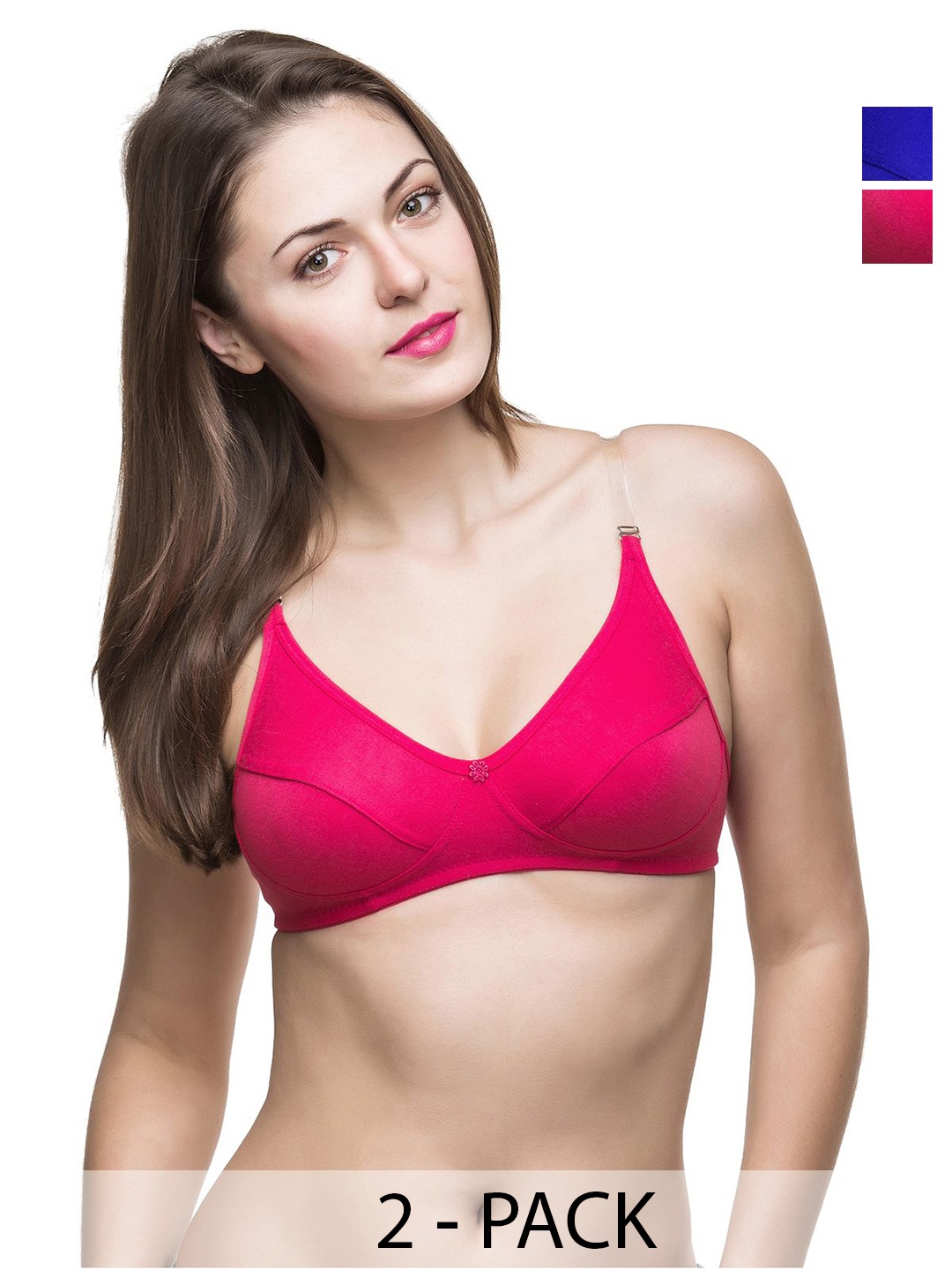 

Docare Pack Of 2 Full Coverage Non Padded All Day Comfort Bras, Blue