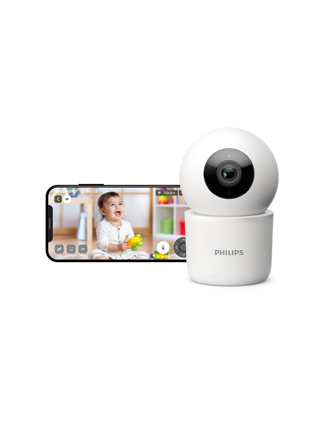 

Philips White 3MP Wi-Fi Indoor 360 Degree Security Camera