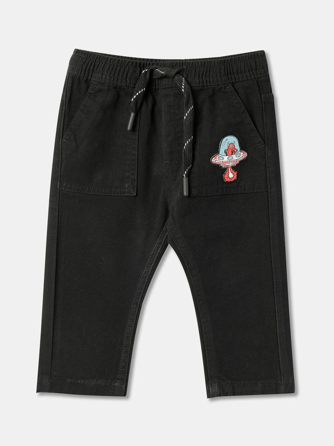 

R&B Boys Three Forth Length Cotton Track Pants, Black