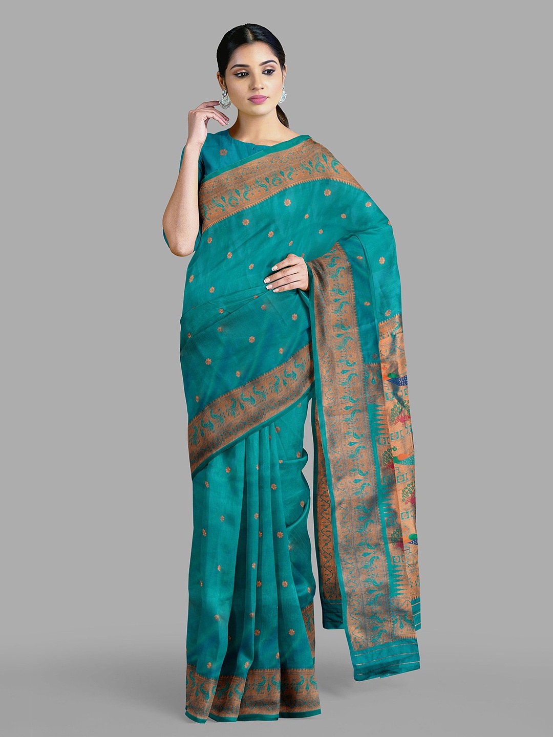 

The Chennai Silks Woven Design Zari Paithani Saree, Blue