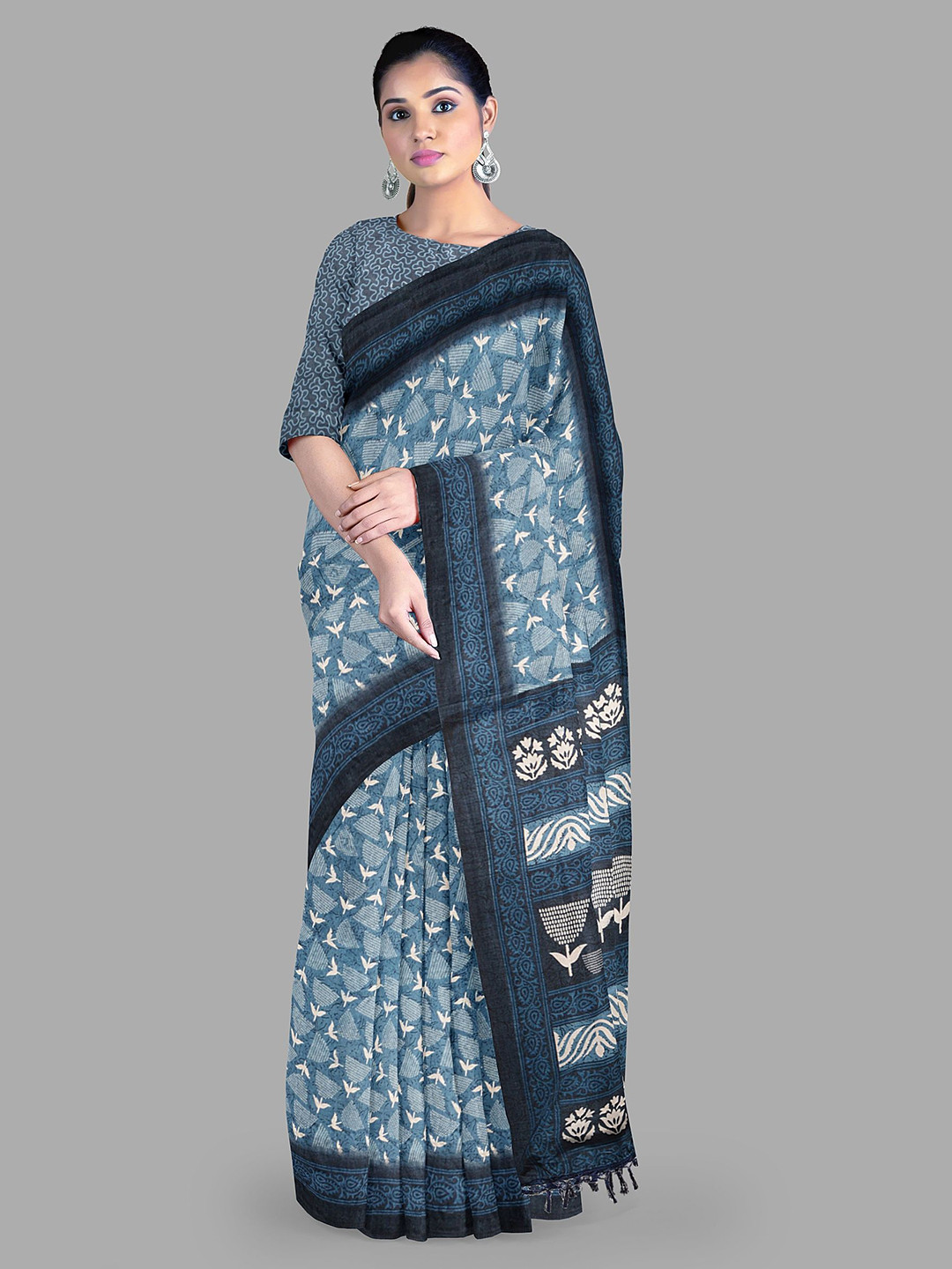 

The Chennai Silks Ethnic Motifs Fusion Kota Saree, Blue