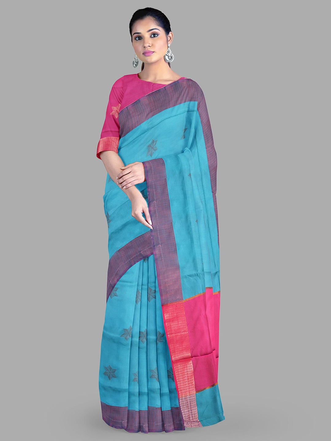 

The Chennai Silks Ethnic Motifs Zari Kanjeevaram Saree, Blue
