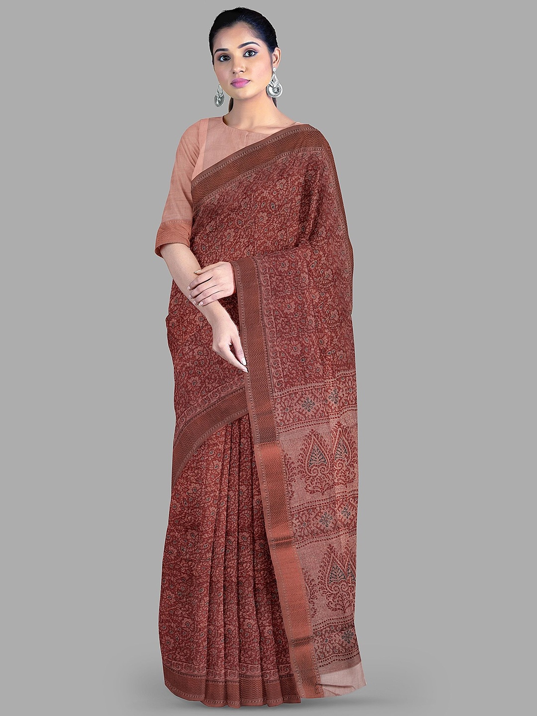 

The Chennai Silks Gadwal Saree, Burgundy