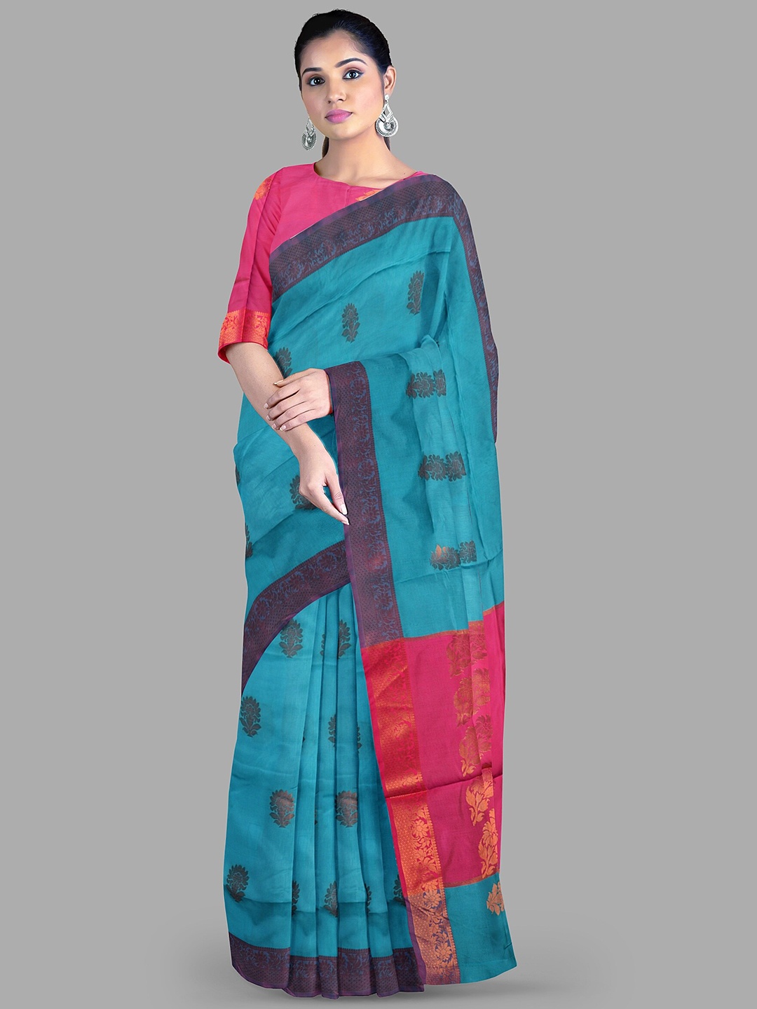 

The Chennai Silks Woven Design Zari Kanjeevaram Saree, Blue