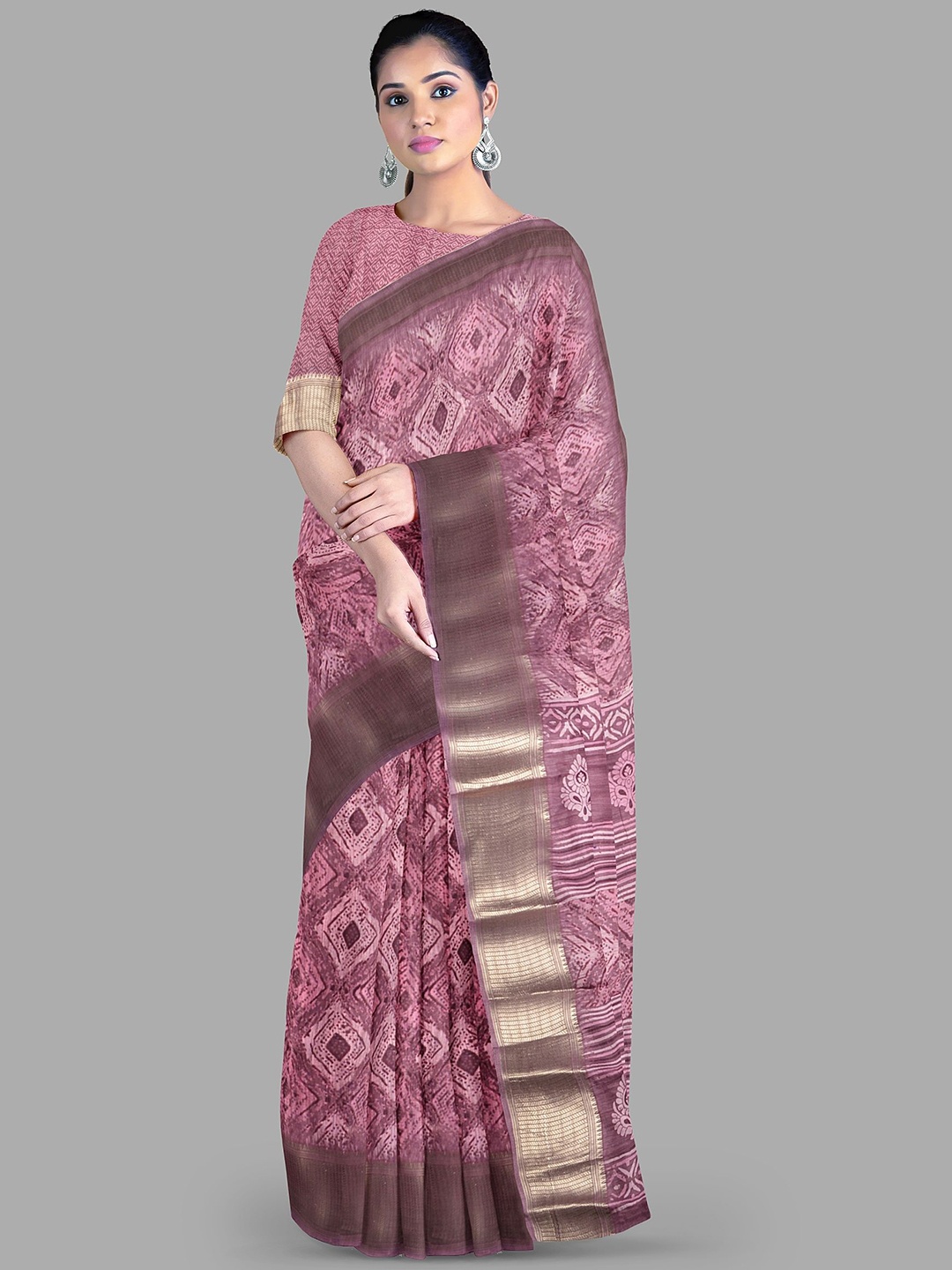 

The Chennai Silks Zari Kota Saree, Pink
