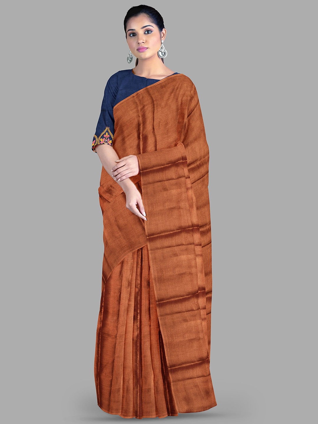 

The Chennai Silks Solid Gadwal Saree, Copper