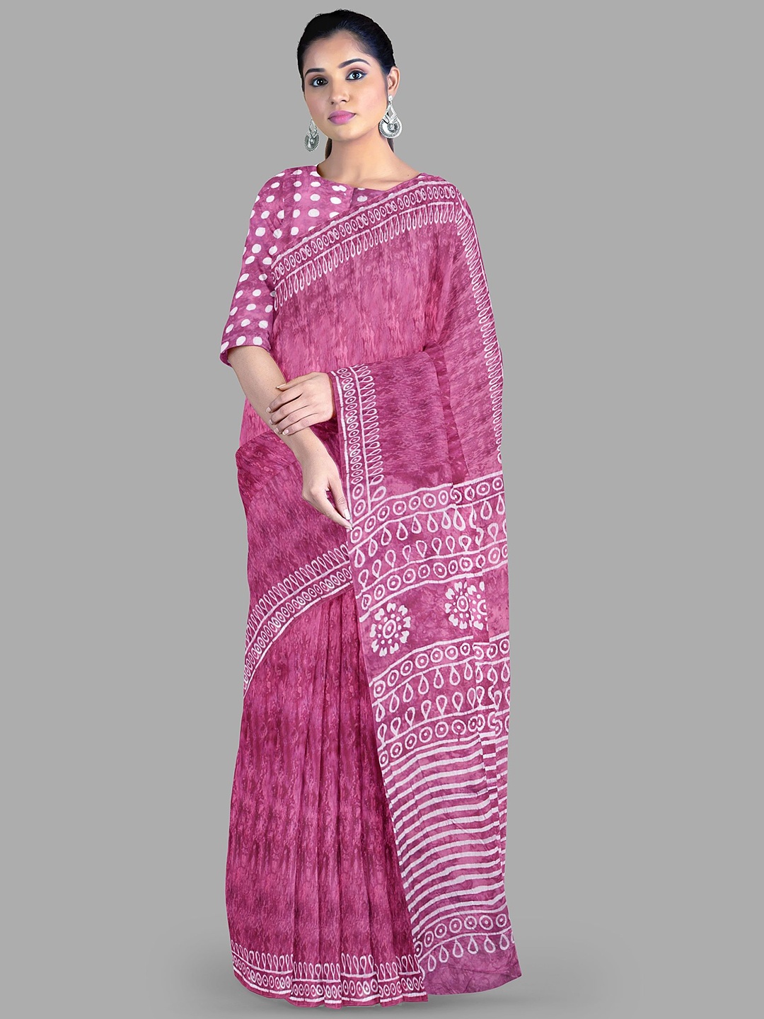 

The Chennai Silks Pure Cotton Muga Saree, Purple