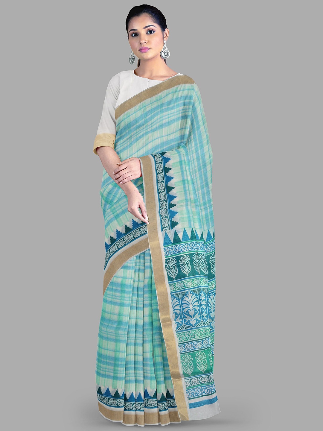 

The Chennai Silks Zari Gadwal Saree, Green