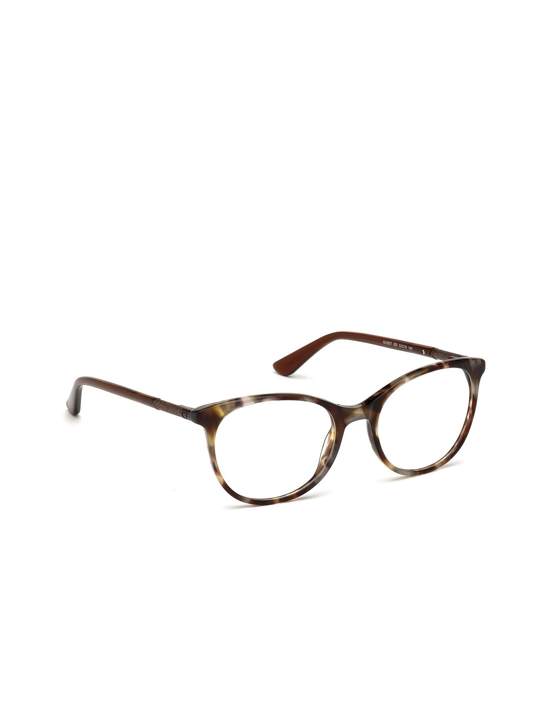 GUESS Women Abstract Printed Full Rim Oversized Frames, Brown