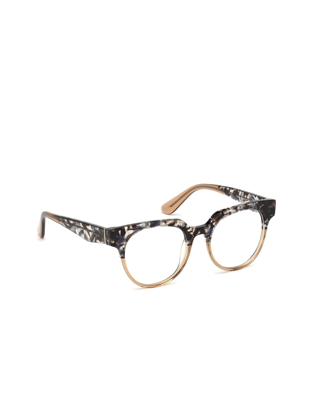 GUESS Women Abstract Printed Full Rim Oversized Frames, Brown