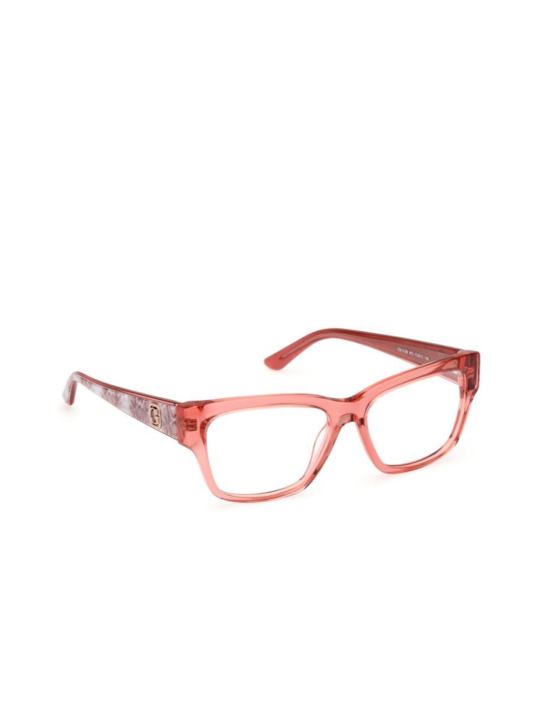 

GUESS Women Abstract Printed Full Rim Rectangle Frames, Pink