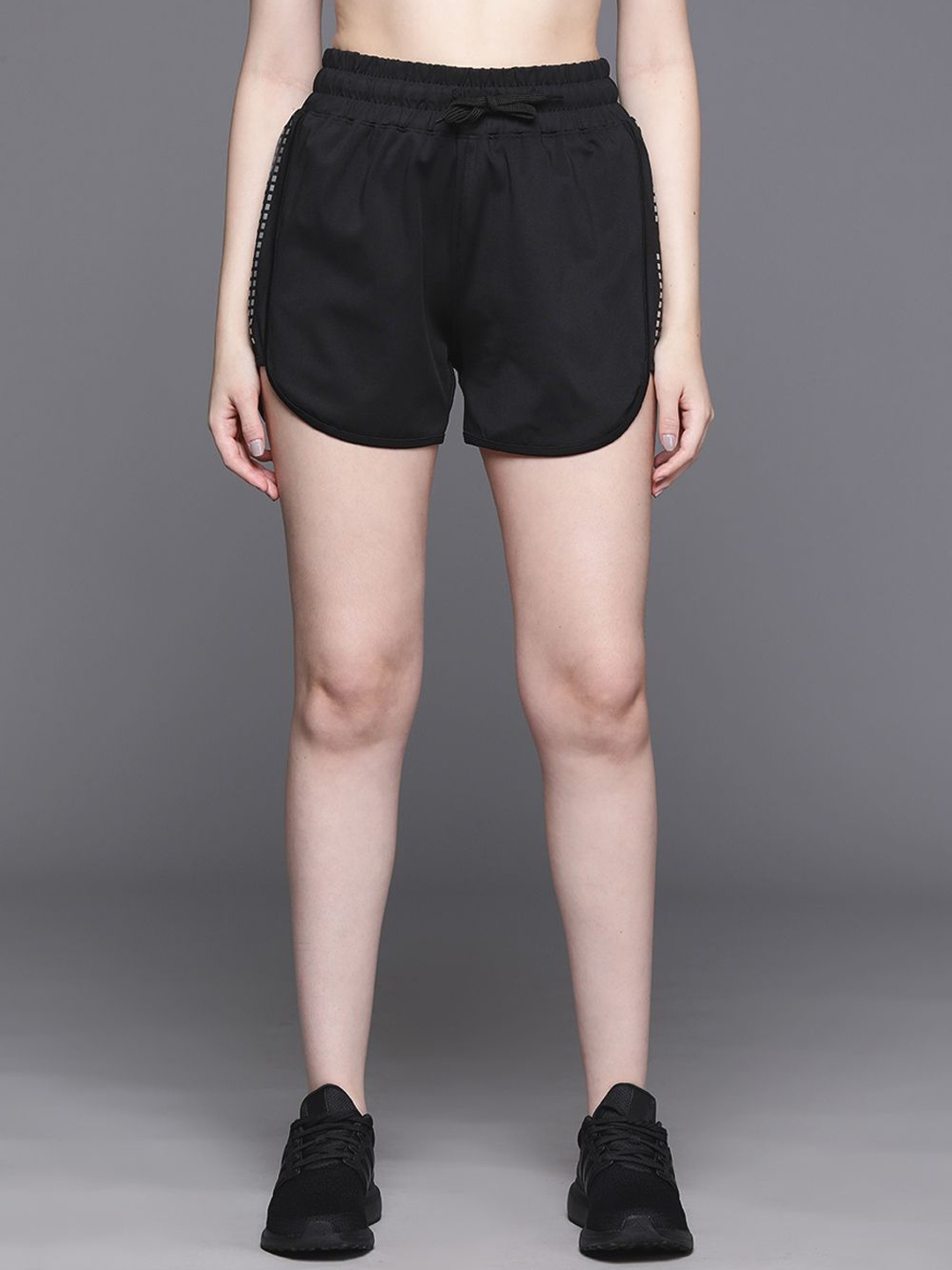 

HRX by Hrithik Roshan Women Regular Fit Mid-Rise Shorts, Black