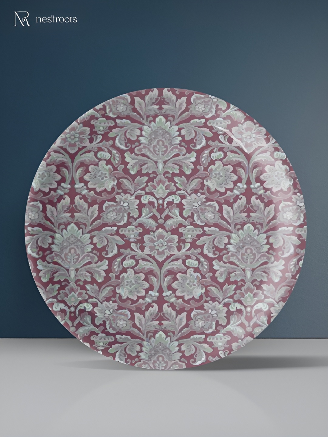 

nestroots Pink & White Printed Ceramic Mandala Wall Decor