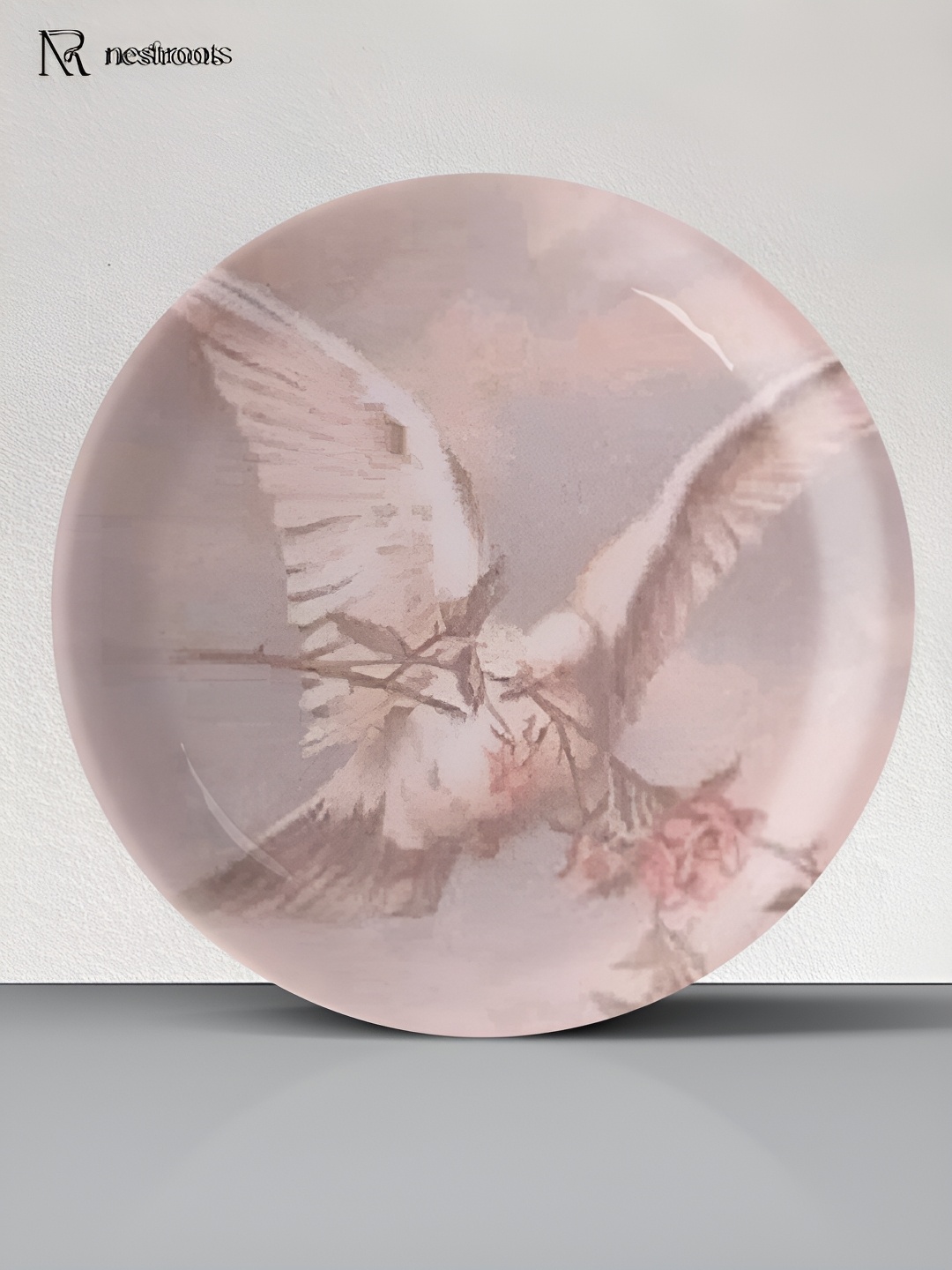 

nestroots Pink & Grey Printed Ceramic Mandala Wall Decor