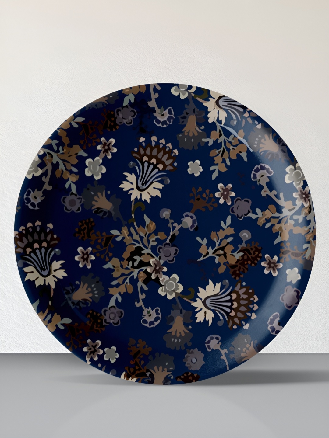 

nestroots Navy Blue & White Printed Ceramic Mandala Wall Decor