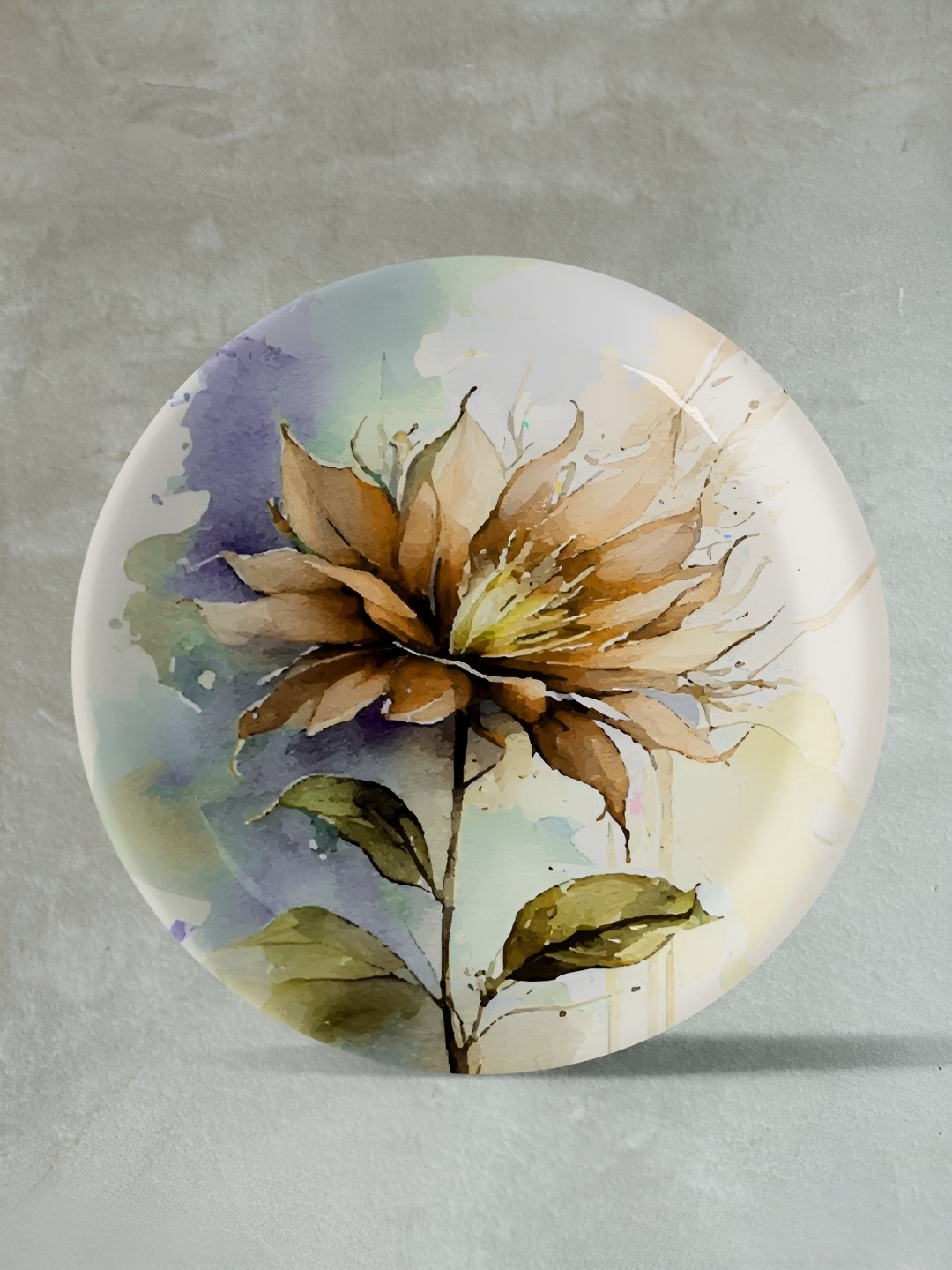 

nestroots White & Brown Floral Printed Ceramic Wall Plate