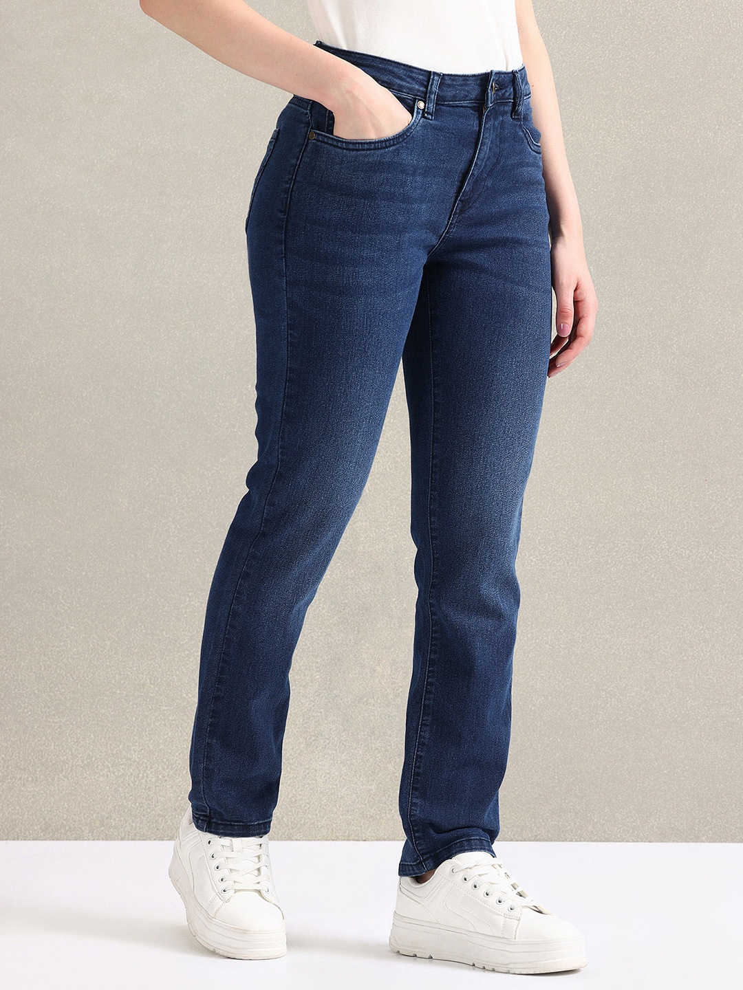 

U.S. Polo Assn. Women Women Slim Fit Light Fade Stretchable Jeans, Blue