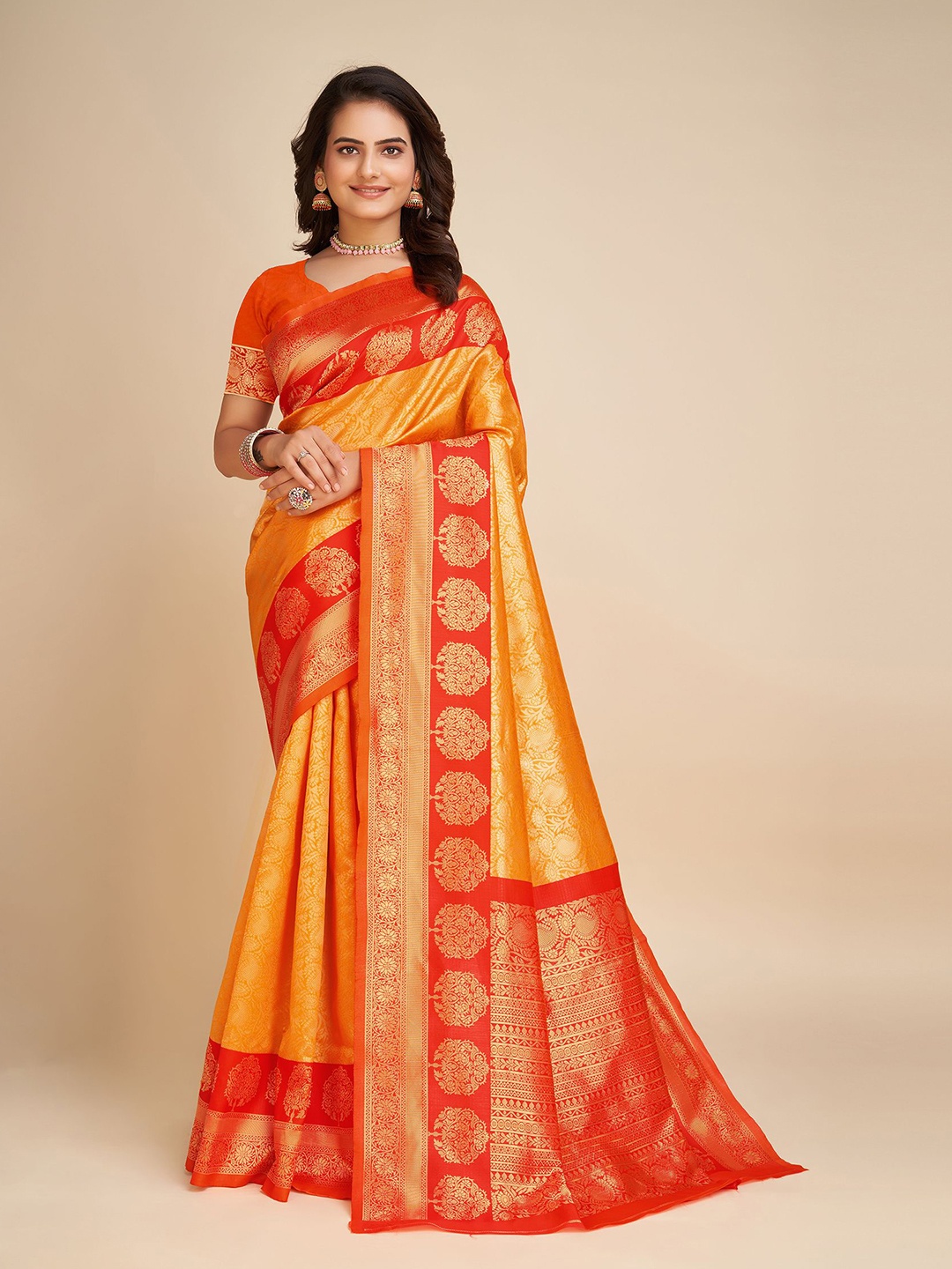 

Aldwych Woven Design Zari Banarasi Saree, Yellow