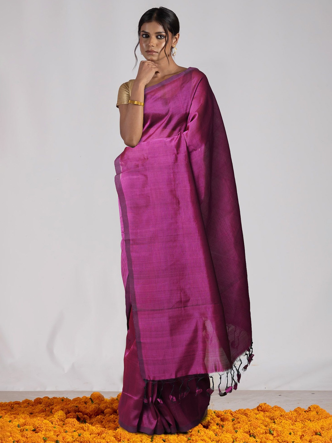 

Unnati Silks Handloom Mangalagiri Saree, Purple