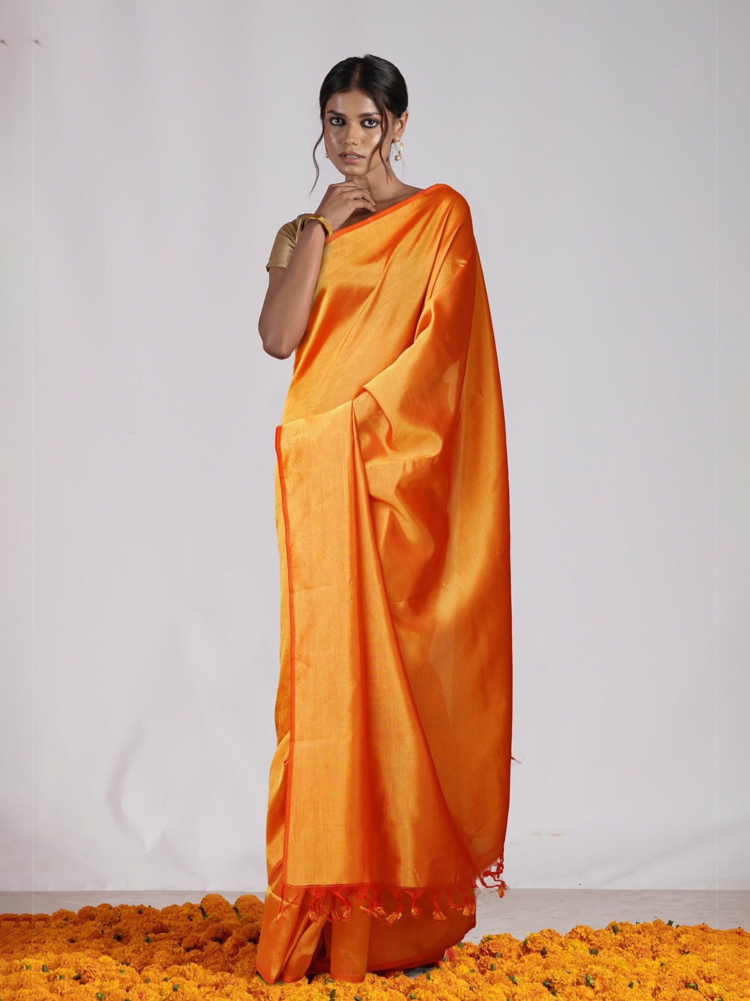 

Unnati Silks Handloom Mangalagiri Saree, Yellow