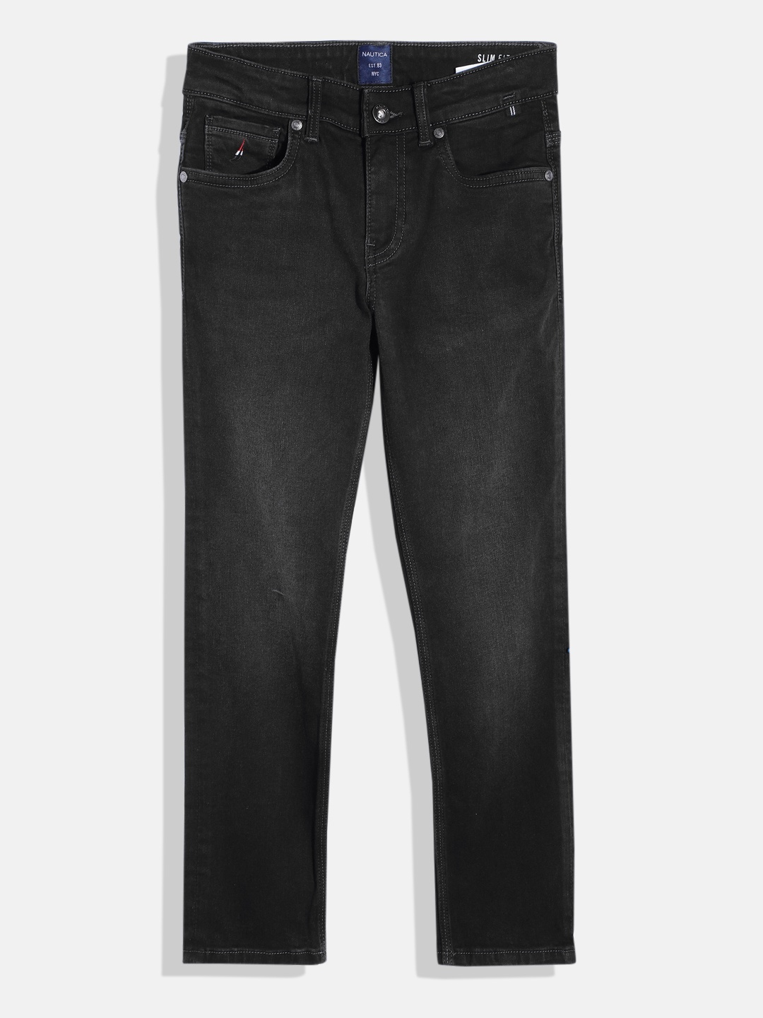 

Nautica Boys Slim Fit Light Fade Stretchable Jeans, Black