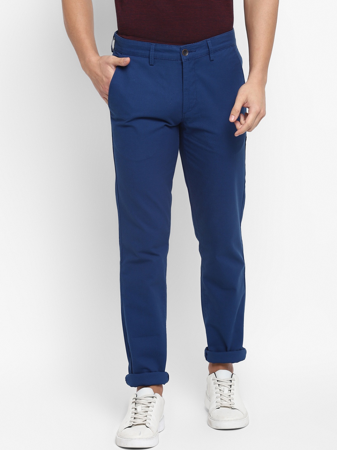 

Turtle Men Relaxed Skinny Fit Chinos Trousers, Blue