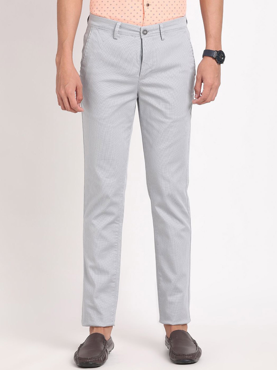 

Turtle Men Relaxed Skinny Fit Chinos Trousers, Grey