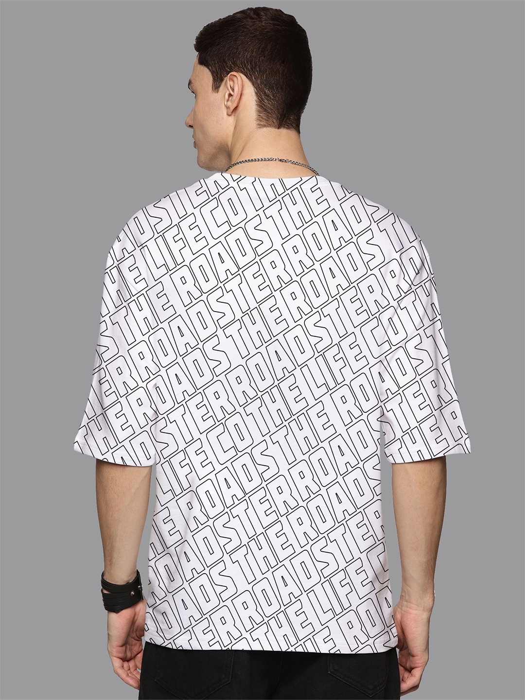 

Roadster Men Typography Printed Round Neck T-Shirt, White