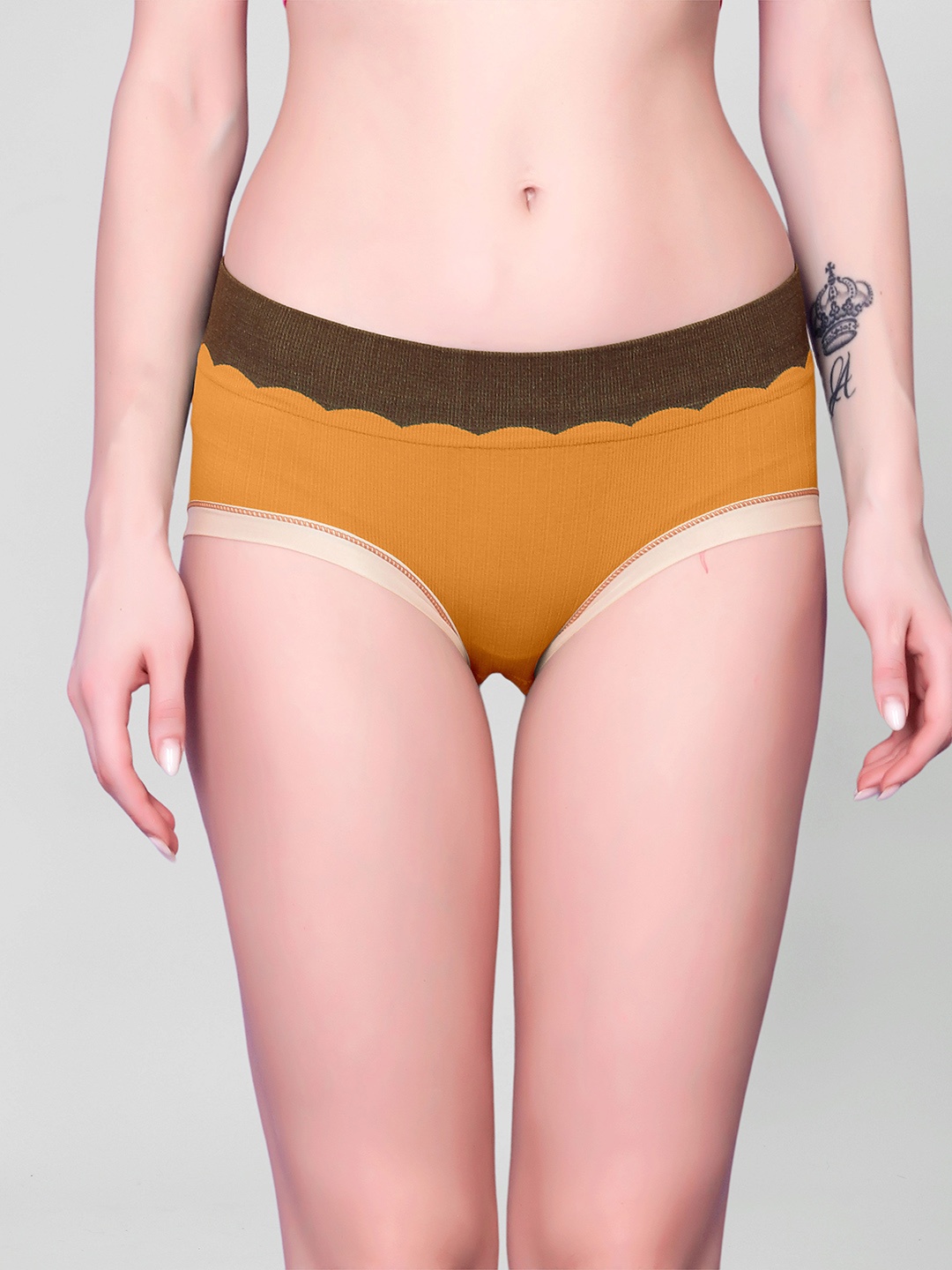 

Spiaty Mid-Rise Seamless Hipster Briefs, Yellow