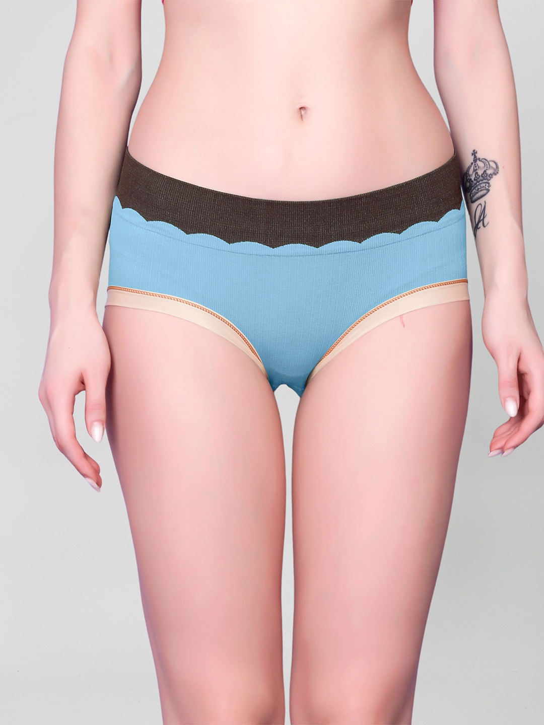 

Spiaty Mid-Rise Seamless Hipster Briefs, Blue